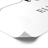 モダンスクリプト4枚の写真コラージュ結婚式ウェルカムサイン ポスター (角)