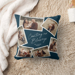 モダンスクリプト6枚の写真コラージュ クリスマス クッション