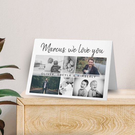 モダンスクリプト6枚写真コラージュを愛してる カード