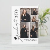 モダンスクリプト9枚の写真 卒業のお知らせ 招待状 (スタンド正面)