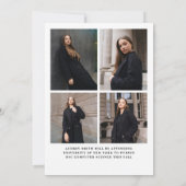 モダンスクリプト9枚の写真 卒業のお知らせ 招待状 (裏面)