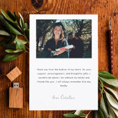 モダンスクリプト おしゃれな卒業感謝カード 招待状