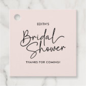 モダンスクリプト　はじけるような　手書き　ブライダルシャワー フェイバータグ (正面)