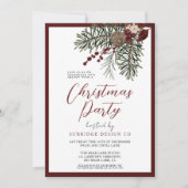 モダンスクリプト ウィンターベリー クリスマスパーティ 招待状 (正面)