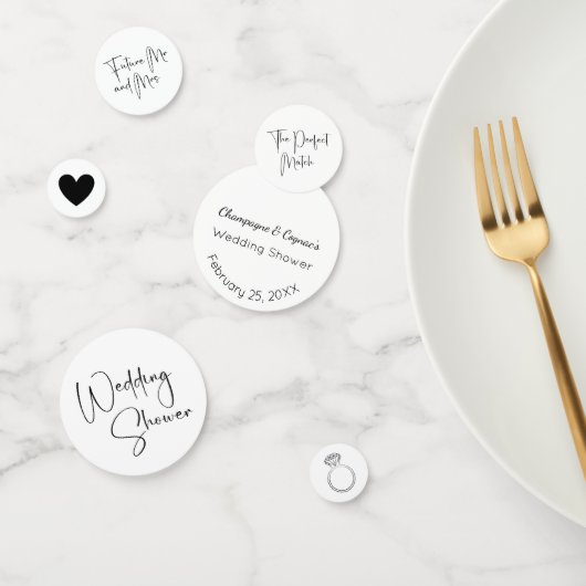 モダンスクリプト ウェディングシャワー コンフェッティ (グループ)