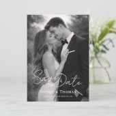 モダンスクリプト ウェディング2枚の写真 Save the Date (スタンド正面)