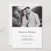 モダンスクリプト ウェディング2枚の写真 Save the Date (裏面)