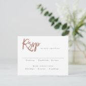 モダンスクリプト ウェディングRSVPカード 招待状 (スタンド正面)