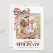 モダンスクリプト エレガント ハッピー ホリデー カード (正面)