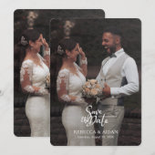 モダンスクリプト オールインワン フォト ウェディング 招待状 (正面/裏面)