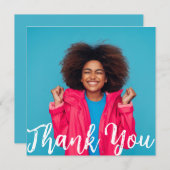 モダンスクリプト カスタム フォト 卒業 ありがとう 招待状 (正面/裏面)