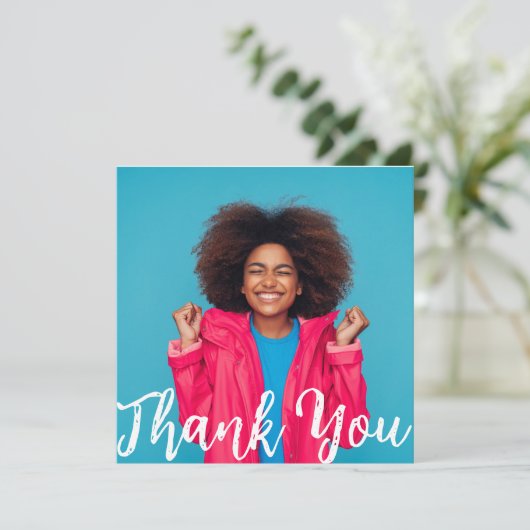 モダンスクリプト カスタム フォト 卒業 ありがとう 招待状 (スタンド正面)