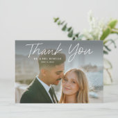 モダンスクリプト シンプル フォト ウェディング サンクス 招待状 (スタンド正面)