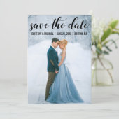 モダンスクリプト セーブ・ザ・デート 婚約記念写真B 招待状 (スタンド正面)