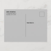 モダンスクリプト ダークグレー フォト 卒業 ありがとう インビテーションポストカード (裏面)