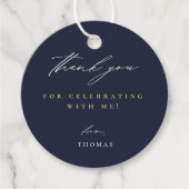 モダンスクリプト ネイビーブルー ありがとう フェイバータグ (正面)