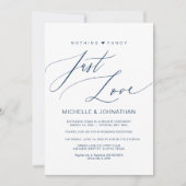 モダンスクリプト ネイビー 結婚式 挙式 披露宴 招待状 (正面)