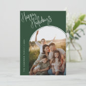 モダンスクリプト　ハッピーホリデー｜２つの写真を追加 シーズンカード (スタンド正面)