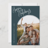 モダンスクリプト　ハッピーホリデー｜２つの写真を追加 シーズンカード (正面)