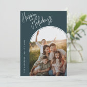 モダンスクリプト　ハッピーホリデー｜２つの写真を追加 シーズンカード (スタンド正面)