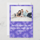 モダンスクリプト ハッピー ホリデイズ アーチ ツー フォト フローラル シーズンカード (裏面)