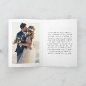 モダンスクリプト&ハート 彼の誓いのウェディングブックカード カード (内部)