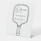 モダンスクリプト ピックルボール ブライダルシャワー ウェルカム 台座サイン (正面)