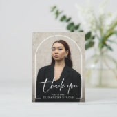 モダンスクリプト フォトアーチ 卒業 ありがとう ポストカード (スタンド正面)