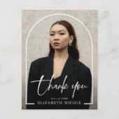 モダンスクリプト フォトアーチ 卒業 ありがとう ポストカード (正面)