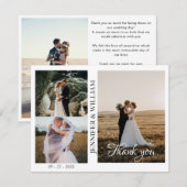 モダンスクリプト フォトコラージュ ウェディング サンクスカード 招待状 (正面/裏面)