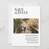 モダンスクリプト フォトコラージュ セーブ・ザ・デート カード (裏面)