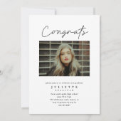 モダンスクリプト フォトコラージュ 卒業式 招待状 (裏面)