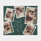 モダンスクリプト フォトコラージュ 宗教的なクリスマス フリースブランケット (正面(横))