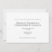 モダンスクリプト フォト おしゃれな結婚式 婚約パーティー 招待状 (裏面)