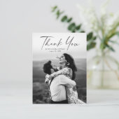 モダンスクリプト フォト ウェディング サンクス ポストカード (スタンド正面)