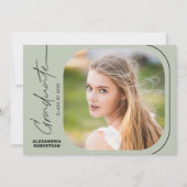 モダンスクリプト フォト クラス オブ 2025 卒業パーティー 招待状 (正面)