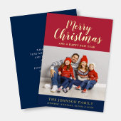 モダンスクリプト フォト クリスマス ゴールド 箔シーズンカード