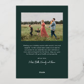 モダンスクリプト フォト ハッピー ホリデーズ 箔シーズンカード (裏面)