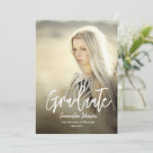 モダンスクリプト フォト 卒業おめでとう ご案内 招待状 (スタンド正面)