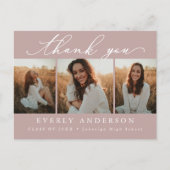 モダンスクリプト フォト 卒業 ありがとう ポストカード (正面)