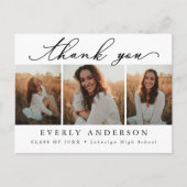 モダンスクリプト フォト 卒業 ありがとう ポストカード (正面)