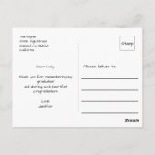 モダンスクリプト フォト 卒業 ありがとう ポストカード (裏面)