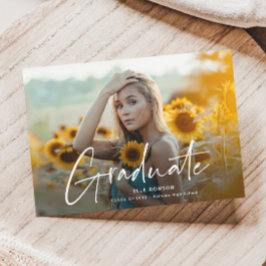 モダンスクリプト フォト 卒業 マグネット招待状