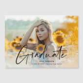 モダンスクリプト フォト 卒業 磁石 招待状 (正面)