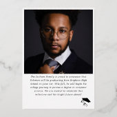 モダンスクリプト フォト 高校卒業 箔招待状 (裏面)