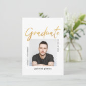 モダンスクリプト フォーゴールド 卒業パーティー 招待状 (スタンド正面)