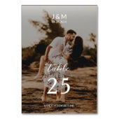 モダンスクリプト フルフォト モノグラム ウェディング テーブルナンバー (正面)