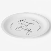 モダンスクリプト ブライダルシャワーブランチ＆バブル ペーパープレート (アングル)