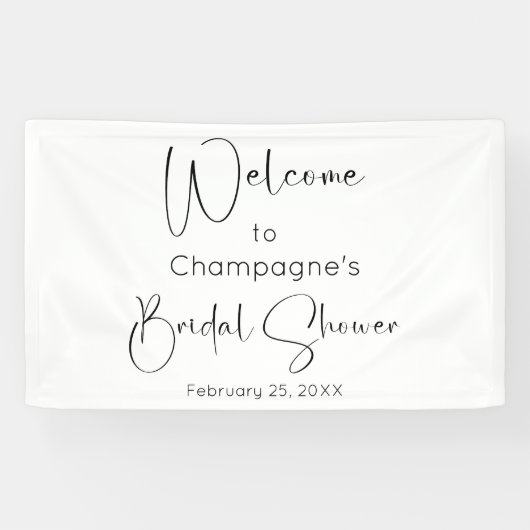 モダンスクリプト ブライダルシャワー ウェルカム 横断幕 (横)
