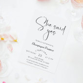 モダンスクリプト ブライダルシャワー シーセッドイエス 招待状